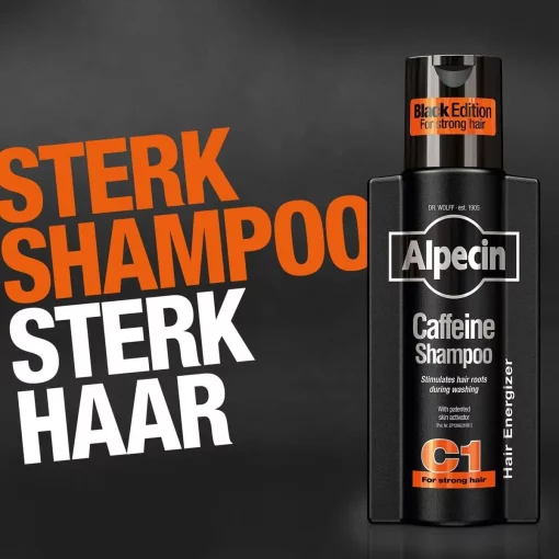 Alpecin Cafeïne Shampoo C1 Black met Nieuwe Geur 3x 250ml | Natuurlijke Haargroei Shampoo voor Mannen - Afbeelding 6