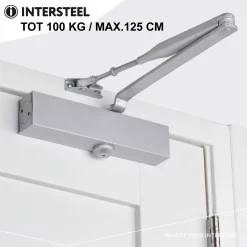 Intersteel Deurdranger met Schaararm DR 108 Grijs - Tot 100kg / max. 125cm breed