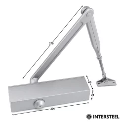 Intersteel Deurdranger met Schaararm DR 108 Grijs - Tot 100kg / max. 125cm breed