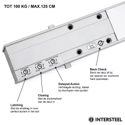 Intersteel Deurdranger met Schaararm DR 108 Grijs - Tot 100kg / max. 125cm breed