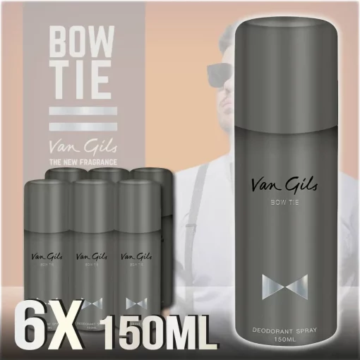 Van Gils BowTie Deodorant Spray 150ml 6-Pack: Blijf de hele dag fris!