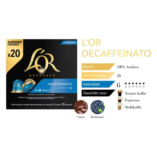 L'OR Espresso Decaffeinato - 10 x 20 capsules - Afbeelding 3