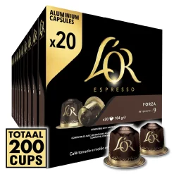 L'Or Espresso Forza Koffiecups - Intensiteit 9/12 - 10 x 20 capsules