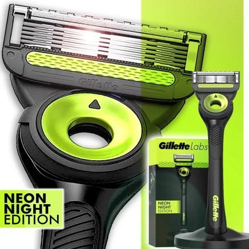 Gillette Neon Night Edition detail on white