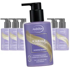 Andrélon Kleurmasker Honing Blond 6x 200 ml - Intensieve behandeling voor gekleurd blond haar