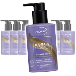 Andrélon Kleurmasker Karamel Bruin 6x 200 ml - Haarmasker