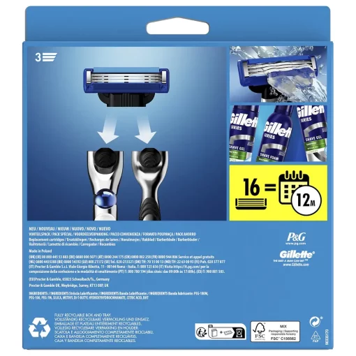 Gillette Mach3 Turbo - value pack 16 achterkant