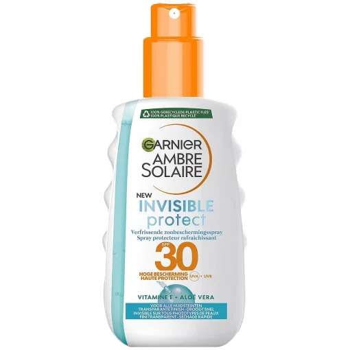 Garnier Ambre Solaire Invisible Protect Refresh Transparante Bronze Zonnebrandspray SPF30 verpakking