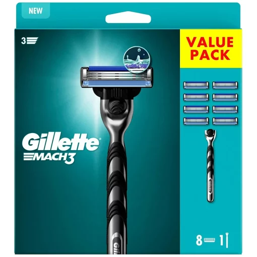 Gillette Mach3 VALUEPACK - 1 houder + 8 mesjes origineel