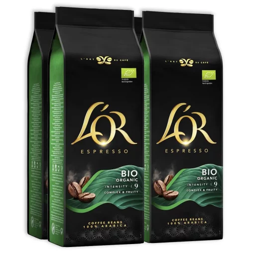 L'Or Espresso Bio Organic Koffiebonen - Intensiteit 9/12 4x verpakking