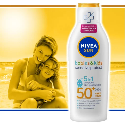 Zonnebrand Babies en Kids by Nivea Sun Sensitive Protect SPF50+ sfeer