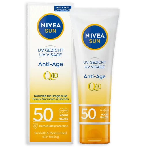 Nivea Sun Q10 Zonnebrand Anti-age UV SPF50 50ml tube + verpakking