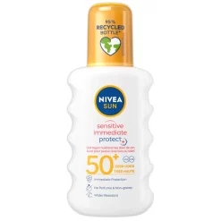 Nivea Sun Sensitive Immediate Protect Spray SPF50 200ml Parfumvrije zonnespray met aloë