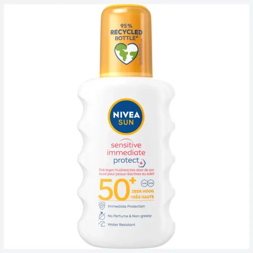 Nivea Sun Sensitive Immediate Protect Zonnebrand Spray SPF50 200ml - product