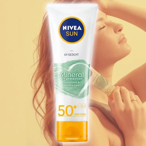 Nivea Sun UV Face Mineral UV Protection Zonnebrand Crème Gezicht SPF50 50ml sfeer