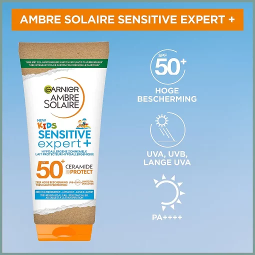 Garnier Ambre Solaire Kids Zonnebrand crème SPF50 50ml sensitive expert