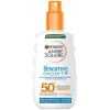 Garnier Ambre Solaire Sensitive Expert Hypoallergene Zonnebrandspray SPF50 Ceramide Protect 150ml voorkant