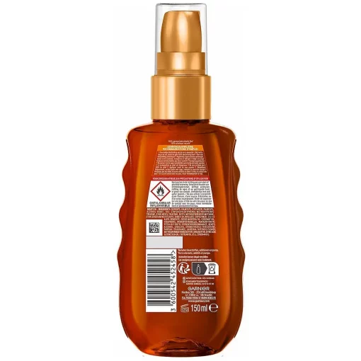 Garnier Ambre Solaire Zonnebrand Olie SPF15 150ml flakon1 achterzijde