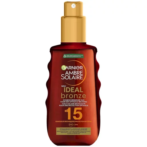 Garnier Ambre Solaire Zonnebrand Olie SPF15 150ml flakon2 voorzijde