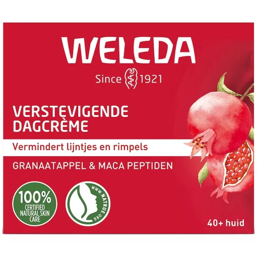 WELEDA Verstevigende Dagcrème Granaatappel & Maca 40ml - 100% natuurlijk voorzijde verpakking