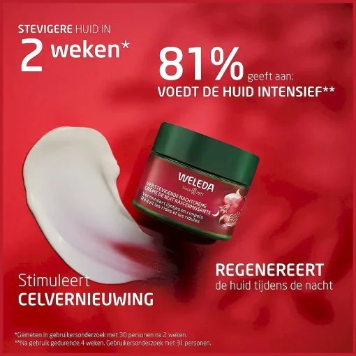 WELEDA - Verstevigende Nachtcrème - Granaatappel & Maca - 40ml - 100% natuurlijk 2 weken resultaat