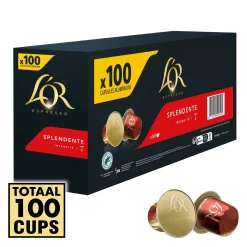 L’Or Espresso Splendente Koffiecups 100-Pack **Intensiteit 7/12