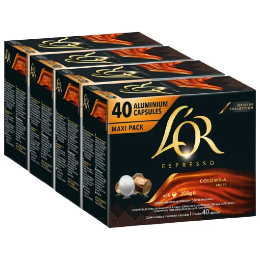 L'OR Espresso Origins Colombia Koffiecups - Intensiteit 8/12- 4 x40 capsules