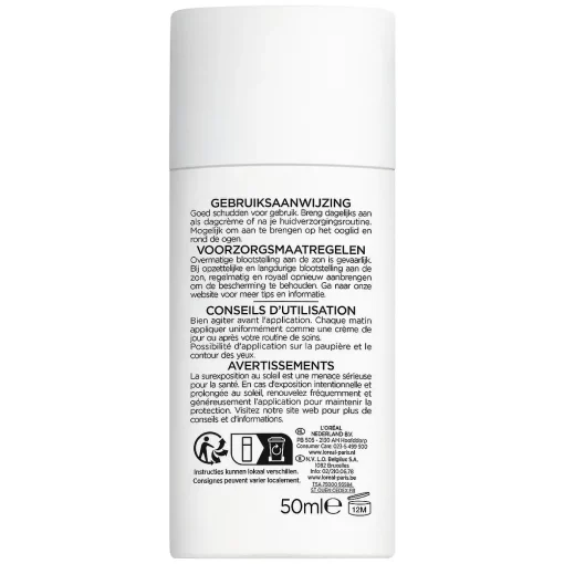 L'Oréal Bright Reveal Dark Spot UV Fluid Moisturizer SPF50+ achterzijde