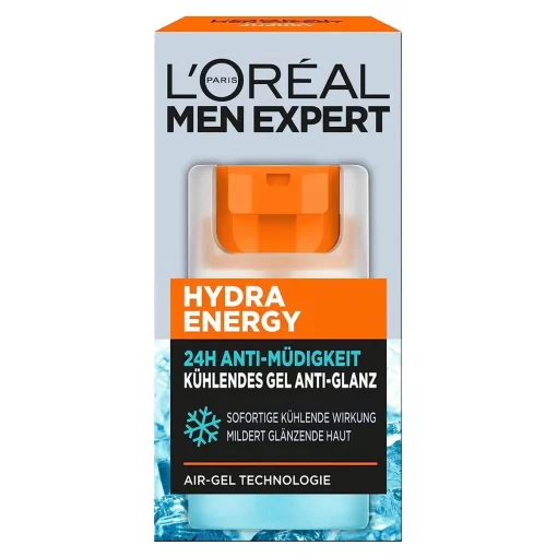 L'Oréal Men Expert Verkoelende Gel voor Mannen Anti-Shine Anti-Fatigue Hydra Energy 1 x 50ml