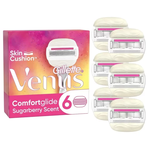 Gillette Venus Comfortglide Sugarberry Navulmesjes - 6 stuks - 5 mesjes voor gladde scheerbeurt en zachte huid