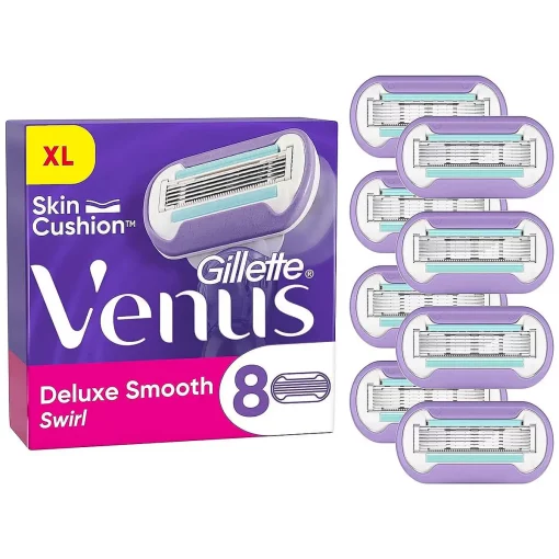 Gillette Venus Deluxe Smooth Swirl Scheermesjes Voor Vrouwen - 8 Navulmesjes