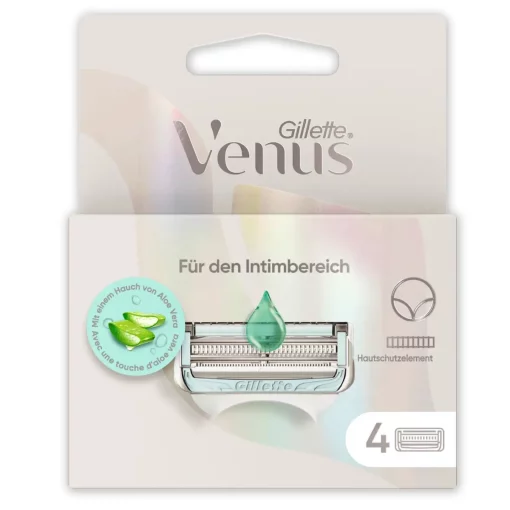 Gillette Venus Scheermesjes Intieme Zone Aloë Vera 4-Pack voorzijde