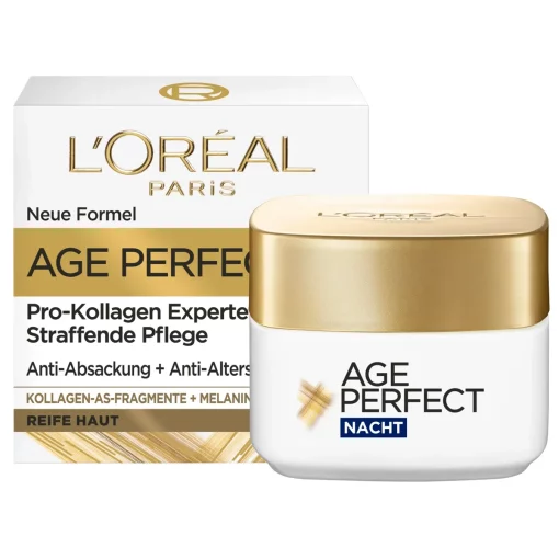 L'Oréal Paris Age Perfect Collageen Expert Verstevigende Nachtcrème 50ml verpakking en potje duits