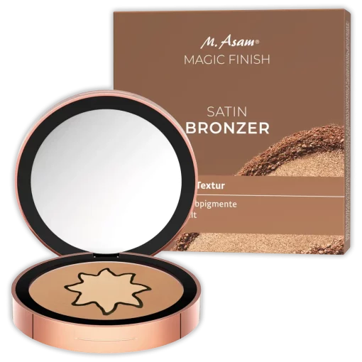 M. Asam Bronzer Satijn Licht, 6,5 gram open doosje en verpakking