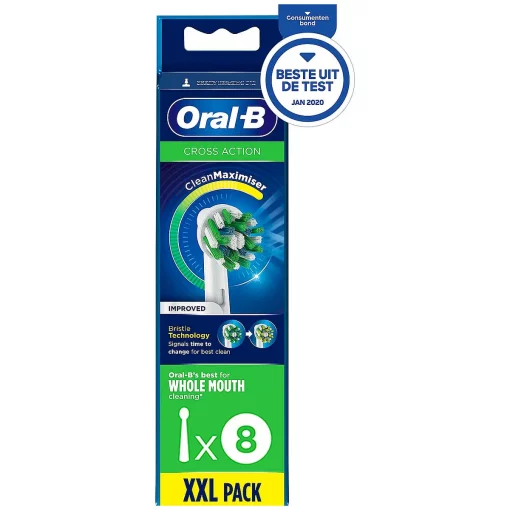 Oral-B CrossAction Opzetborstels met CleanMaximiser technologie 8-Pack beste uit de test