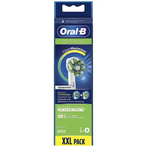 Oral-B CrossAction Opzetborstels met CleanMaximiser technologie 8-Pack xxl verpakking