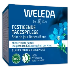 Weleda Gezichtscrème verstevigende blauwe gentiaan & edelweiss, 40 ml verpakking front