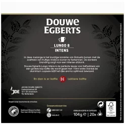 Douwe Egberts koffiecups Espresso Lungo 8 - voordeelpak 20 cups achterzijde