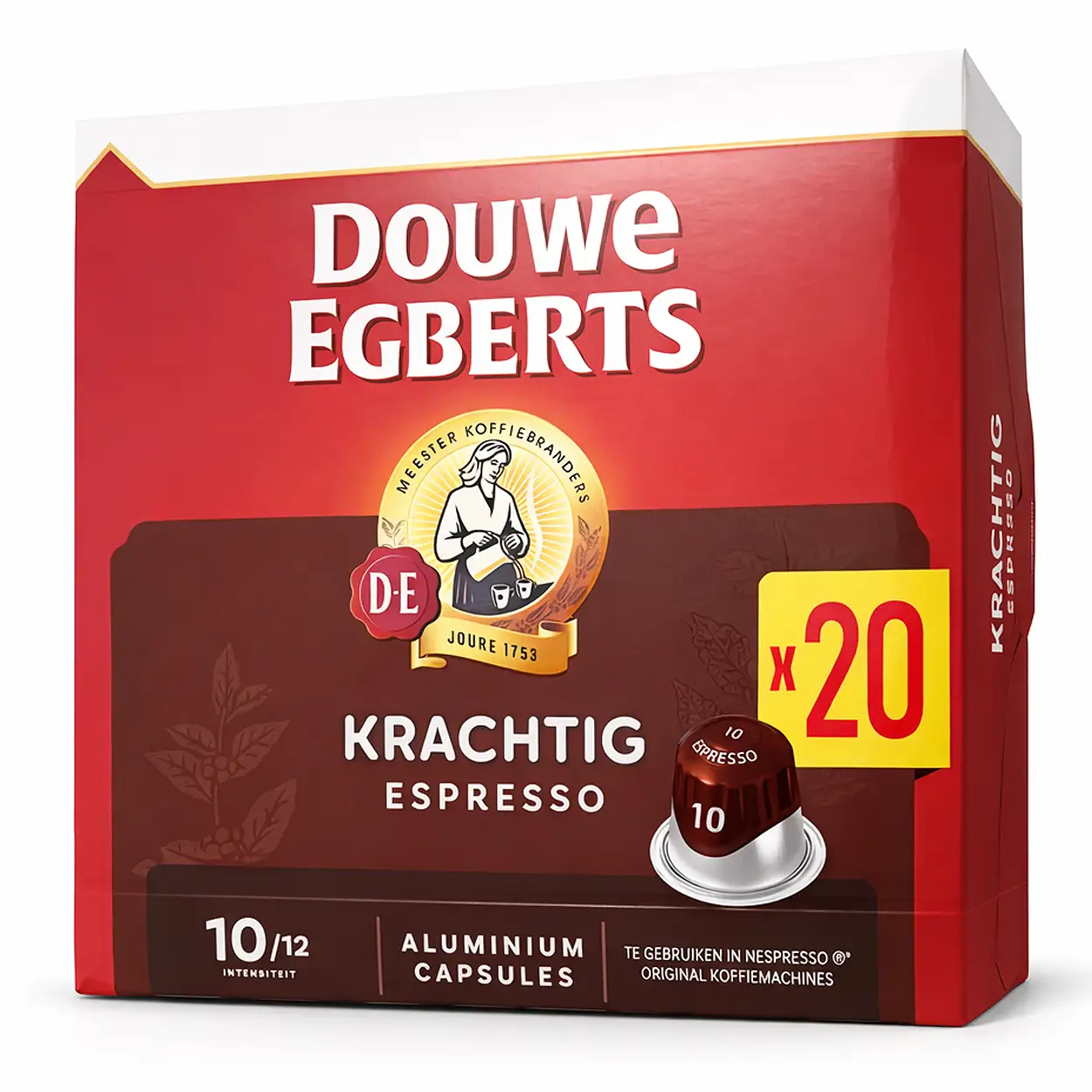 Douwe Egberts koffiecups Espresso Krachtig 20 capsules | intensiteit 10/12 3 Douwe Egberts koffiecups Espresso Krachtig 20 capsules | intensiteit 10/12