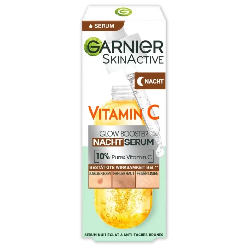 Garnier Skin Active Nacht Serum Vitamine C, 30 ml verpakking voorzijde