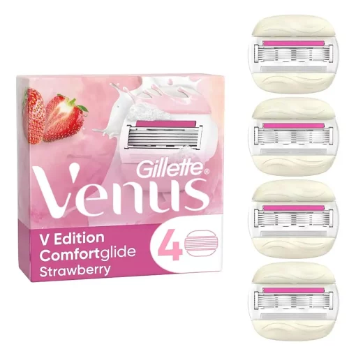 Gillette Venus Comfortglide Strawberry Scheermesjes voor dames, 4 stuks