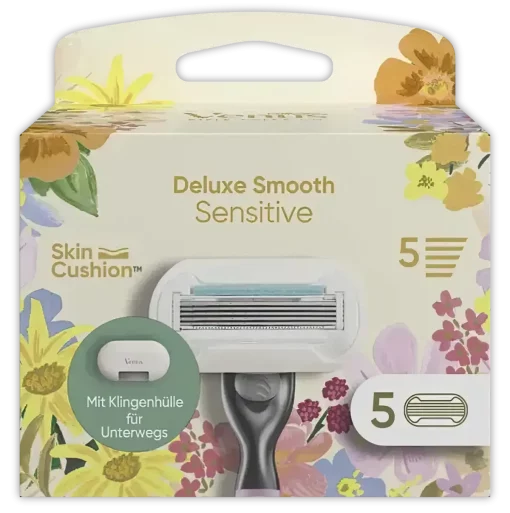 Gillette Venus Deluxe Smooth Sensitive Scheermesjes Rifle Paper Co. Editie, 5 Stuks Met microkam