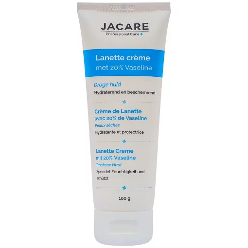 Jacare Lanette Creme 20% Vaseline 100 gr tube voorzijde