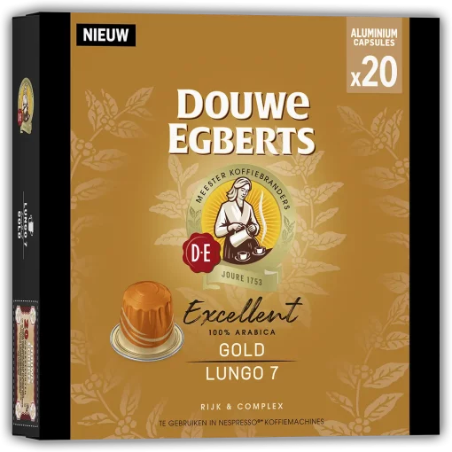 Douwe Egberts Excellent GOLD Lungo 7 - voordeelpak 20 cups