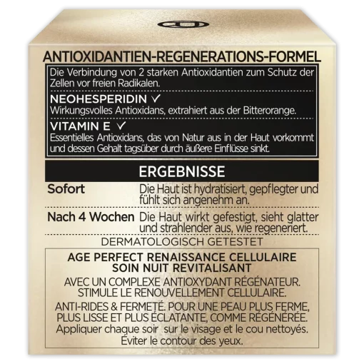 L'Oréal Paris Age Perfect Cell Renaissance Nachtcrème - Verstevigend - 50 ml verpakking achterzijde