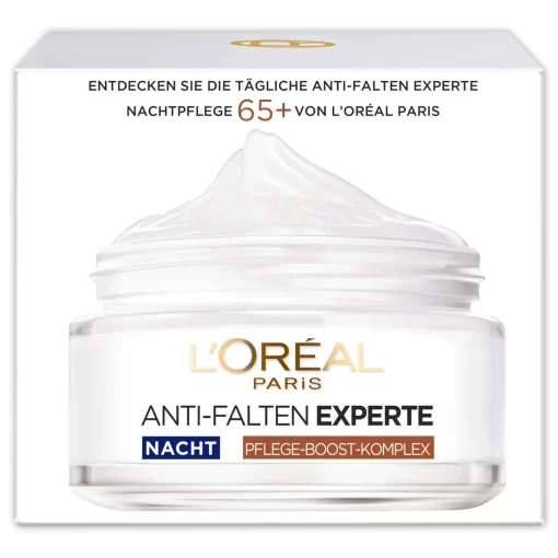 L'Oréal Paris Anti-rimpel Expert Moisturizer Nacht 65+, 50 ml verpakking rechterzijde