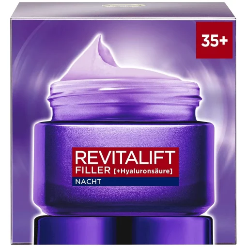 L'Oréal Paris Nachtcrème Revitalift Filler, 50ml verpakking rechterzijde