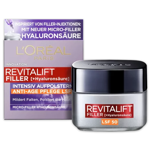 L'Oréal Paris Revitalift Filler + Hyaluronzuur verpakking en potje