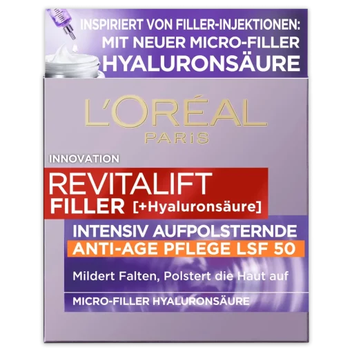 L'Oréal Paris Revitalift Filler + Hyaluronzuur verpakking voorzijde