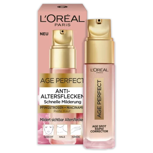 L'Oréal Paris Serum Age Perfect Anti-verouderingsvlekken, 30ml verpakking en flacon